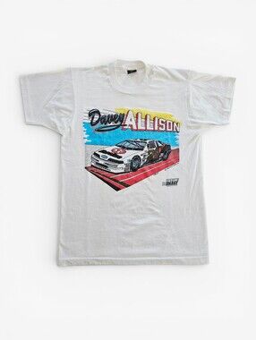 Vintage Nascar Davey Allison Ford Havoline 1989 Single Stitch Racing Tee Shirt L